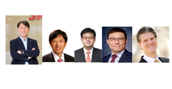 (우측부터)피승호 SK온 제조총괄, 안현 SK하이닉스 사장, 손현호 SK디스커버리 대표이사 사장, 김필석 SK이노베이션 CTO, 폴 딜레이니(Paul DeLaney) SK아메리카스 부사장