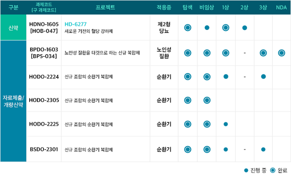 현대약품 파이프라인 현황. 사진/현대약품